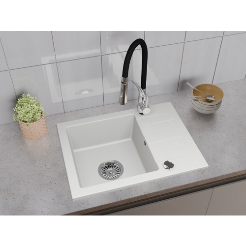 Zlewozmywak 1 komorowy z ociekaczem biały Neli 59